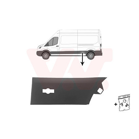 Moulure gauche -19 latéral devant l essieu empattement long pour véhicules avec pneus simples à l arrière  trou pourlampe