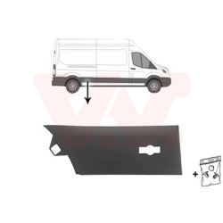 Moulure droite -19 latéral devant l essieu empattement long pour véhicules avec pneus simples à l arrière  trou pourlampe