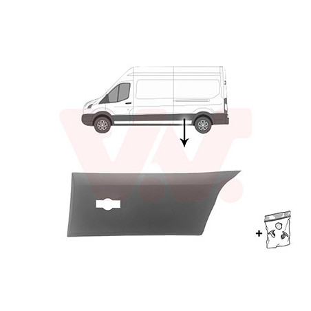 Moulure gauche -19 latéral devant l essieu empattement long pour véhicules avec pneus doubles  trou pour lampe