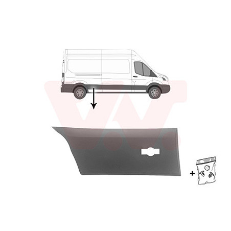 Moulure droite -19 latéral devant l essieu empattement long pour véhicules avec pneus doubles  trou pour lampe