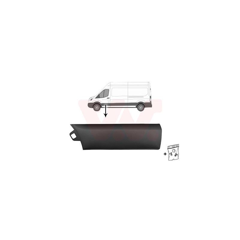 Moulure porte avant gauche 19  noir -trou pour lampe