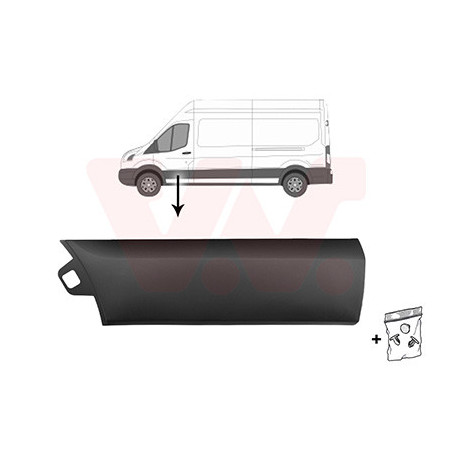 Moulure porte avant gauche 19  noir -trou pour lampe