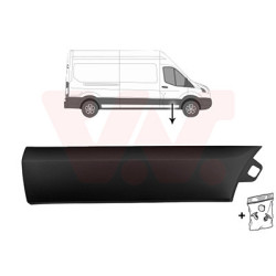 Moulure porte avant droite 19  noir -trou pour lampe