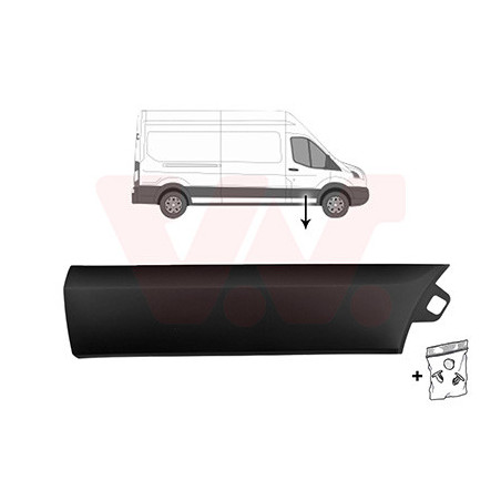 Moulure porte avant droite 19  noir -trou pour lampe