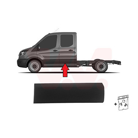Moulure gauche 19  empattement court noir pickup - chassis-cabine
