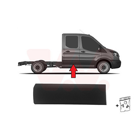 Moulure droite 19  empattement court noir pickup - chassis-cabine