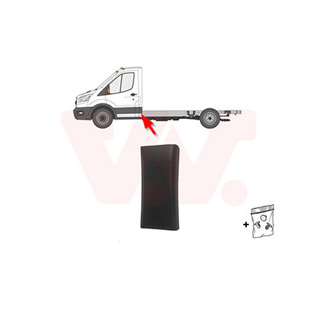 Moulure gauche 19  pickup - chassis-cabine coin arrière gauche de la cabine noir