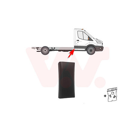 Moulure droite 19  pickup - chassis-cabine coin arrière droit de la cabine noir