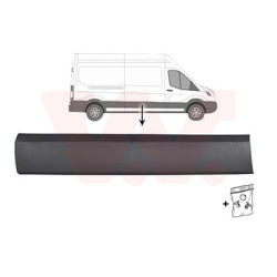 Moulure droite 19  empattement court   long noir