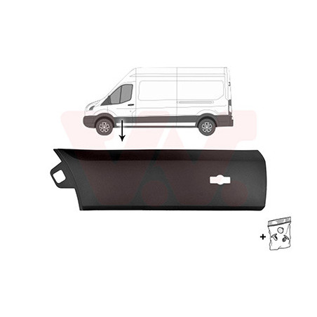 Moulure porte avant gauche 19  noir  trou pour lampe