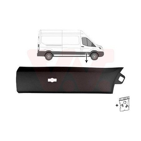 Moulure porte avant droite 19  noir  trou pour lampe