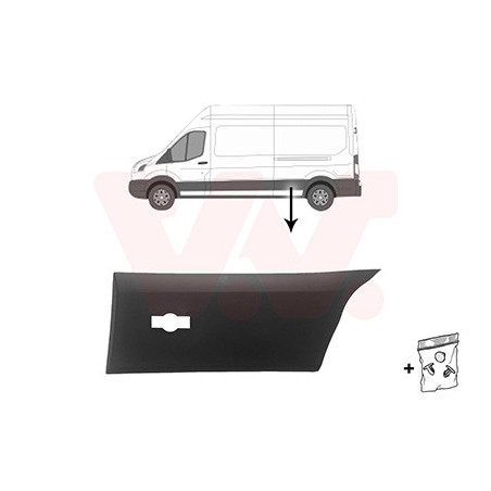 Moulure gauche 19  latéral devant l essieu empattement long pour véhicules avec pneus doubles  trou pour lampe