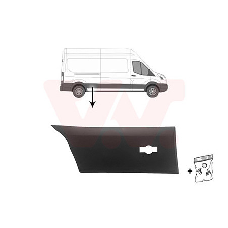Moulure droite 19  latéral devant l essieu empattement long pour véhicules avec pneus doubles  trou pour lampe