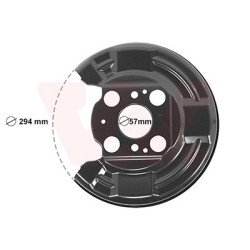 Protection disque frein arrière gauche ou droit pour diamètre du disque de frein [mm]  294