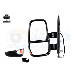 Rétroviseur électrique complet gauche 19  11pin bras court chauffant noir avec sonde de température clignoteur transparent(w1