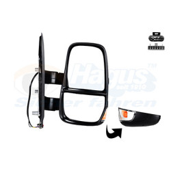 Rétroviseur électrique complet droit 19  9pin bras court chauffant noir clignoteur transparent(w16w)