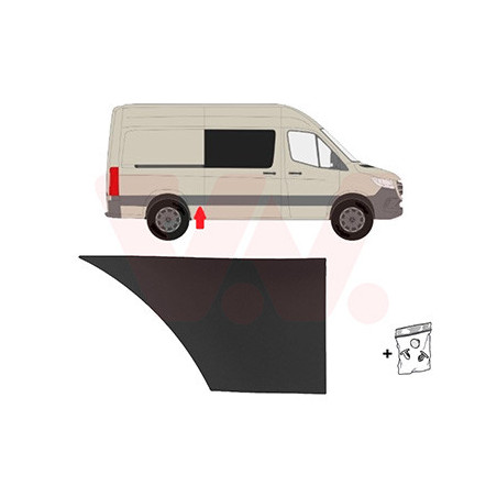 Moulure droite latéral partie arrière devant l essieu empattement court