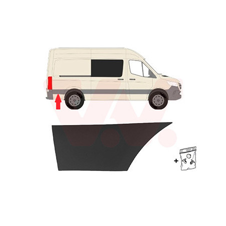 Moulure arrière droite latéral derrière l essieu empattement court