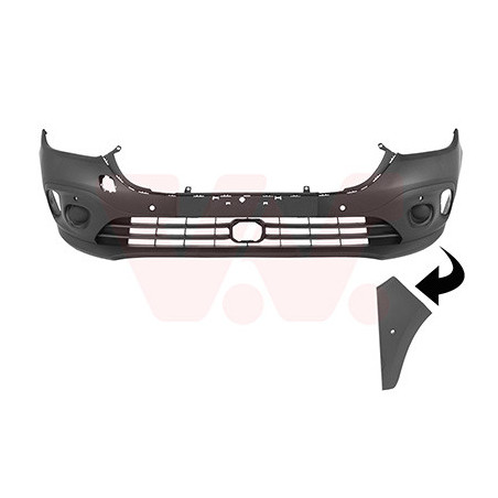 Pare-choc avant en primer avec trous pour parkassist pour véhicules sans antibrouillard