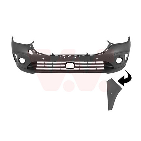 Pare-choc avant en primer avec trous pour parkassist pour véhicules avec antibrouillard