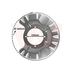 Protection disque frein arrière gauche pour diamètre du disque de frein [mm]  325-330-345