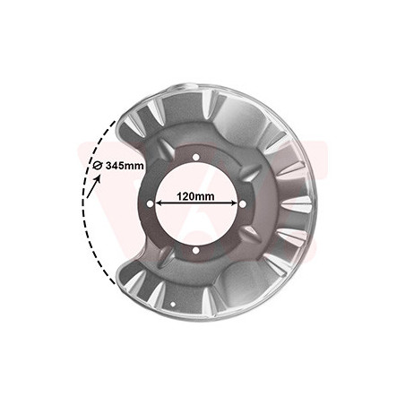 Protection disque frein arrière gauche pour diamètre du disque de frein [mm]  325-330-345