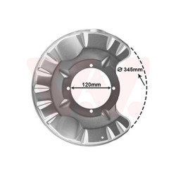 Protection disque frein arrière droit pour diamètre du disque de frein [mm]  325-330-345