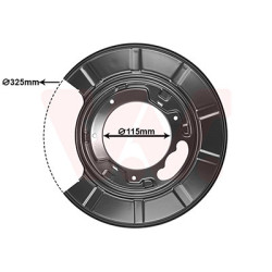 Protection disque frein arrière gauche pour diamètre du disque de frein [mm]  296
