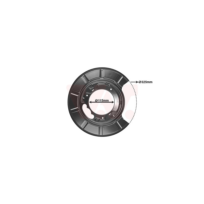Protection disque frein arrière droit pour diamètre du disque de frein [mm]  296