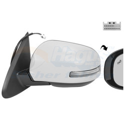 Rétroviseur électrique complet gauche 15  11pin chauffant primer rabattable électriquement side assist