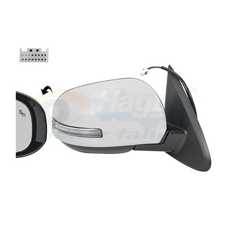 Rétroviseur électrique complet droit 15  11pin chauffant primer rabattable électriquement side assist
