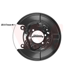 Protection disque frein arrière gauche