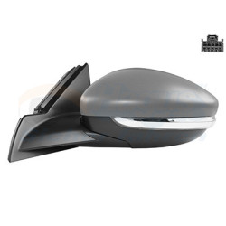 Rétroviseur électrique complet gauche 6pin chauffant primer avec répétiteur (wy5w)