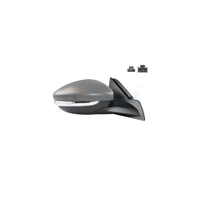 Rétroviseur électrique complet droit 8pin chauffant primer avec répétiteur (wy5w) avec sonde detempérature