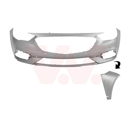 Pare-choc avant en primer -20  6 trous pour parkassist pas gsi