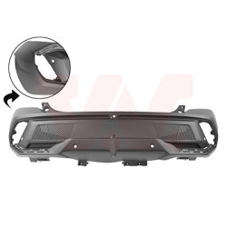 Pare-choc arrière en primer  4 trous pour parkcontrol