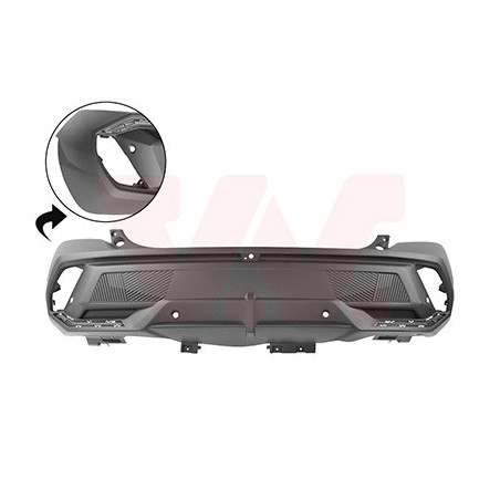 Pare-choc arrière en primer  4 trous pour parkcontrol