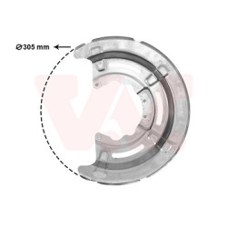 Protection disque frein arrière gauche ou droit pour diamètre du disque de frein [mm]  305