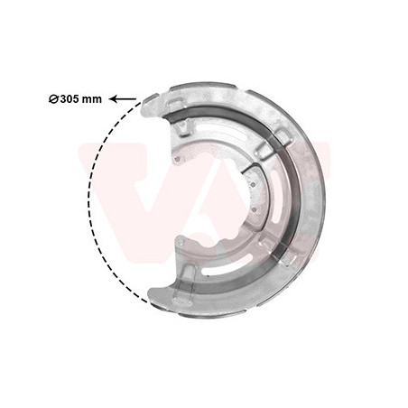 Protection disque frein arrière gauche ou droit pour diamètre du disque de frein [mm]  305