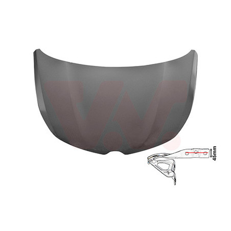 Capot avant 23  pour charnières avec trous alignés