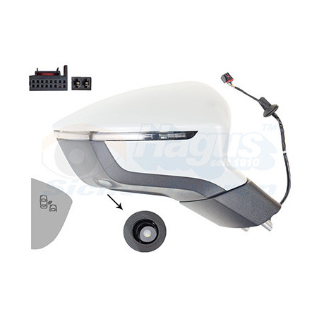 Rétroviseur électrique complet droit 15pin chauffant primer rabattable électriquement avec éclairage inférieur side assist 