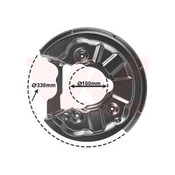 Protection disque frein arrière gauche 4x4 pour diamètre du disque de frein [mm]  310