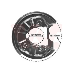 Protection disque frein arrière droit 4x4 pour diamètre du disque de frein [mm]  310