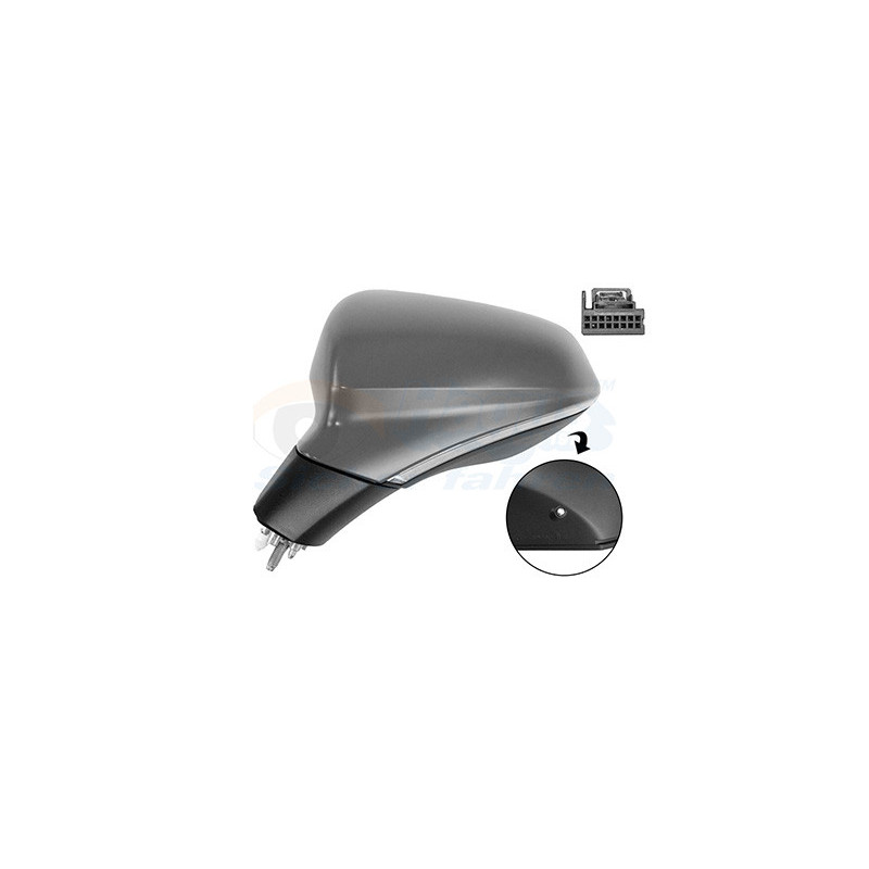 Rétroviseur électrique complet gauche 13pin chauffant primer rabattable électriquement avec mémoire avec éclairage inférie