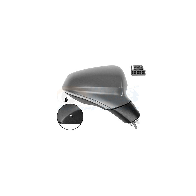 Rétroviseur électrique complet droit 13pin chauffant primer rabattable électriquement avec mémoire avec éclairage inférieu