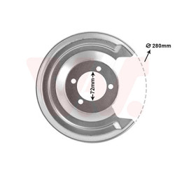 Protection disque frein arrière droit pour diamètre du disque de frein [mm]  259