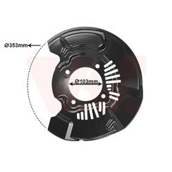 Protection disque frein avant gauche pour diamètre du disque de frein [mm]  319