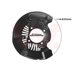 Protection disque frein avant droit pour diamètre du disque de frein [mm]  319