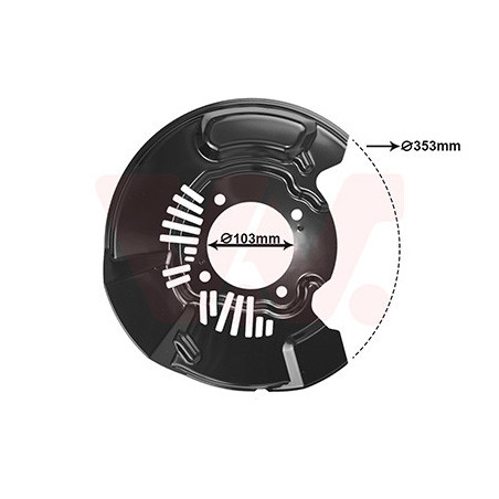 Protection disque frein avant droit pour diamètre du disque de frein [mm]  319