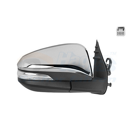 Rétroviseur électrique complet droit chauffant chromé avec sonde de température rabattable électriquement